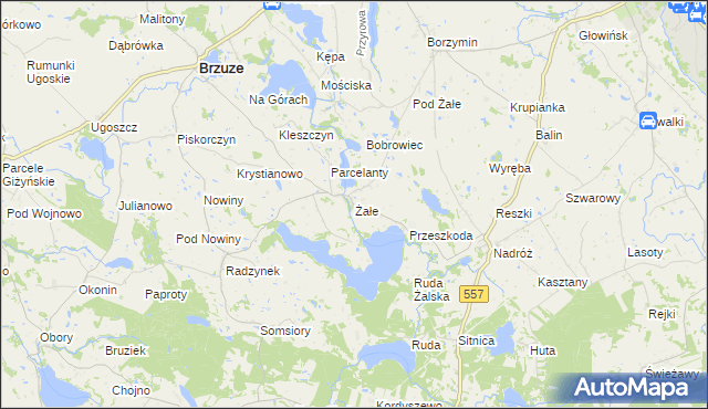 mapa Żałe, Żałe na mapie Targeo