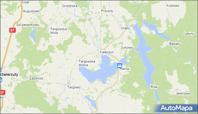 mapa Zalesie gmina Dźwierzuty, Zalesie gmina Dźwierzuty na mapie Targeo