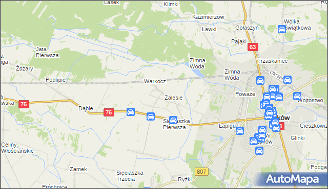mapa Zalesie gmina Łuków, Zalesie gmina Łuków na mapie Targeo