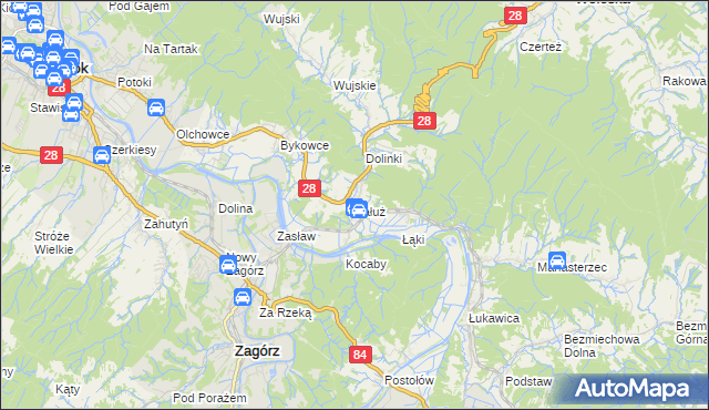 mapa Załuż, Załuż na mapie Targeo