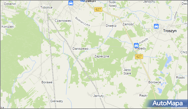 mapa Zapieczne, Zapieczne na mapie Targeo