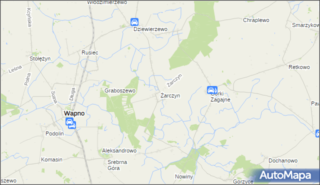 mapa Żarczyn gmina Kcynia, Żarczyn gmina Kcynia na mapie Targeo
