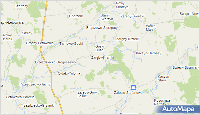 mapa Zaręby-Skórki, Zaręby-Skórki na mapie Targeo