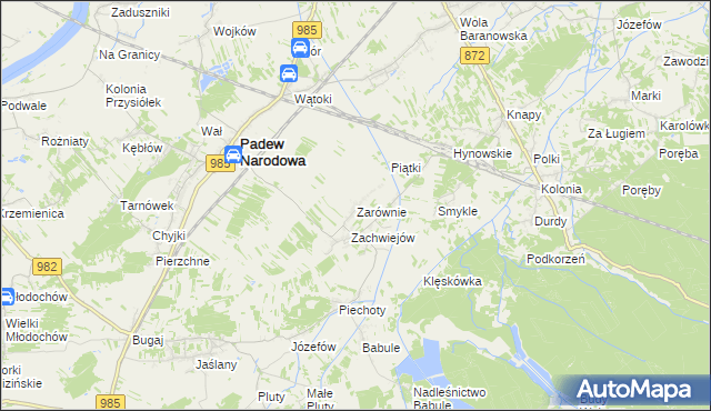 mapa Zarównie, Zarównie na mapie Targeo