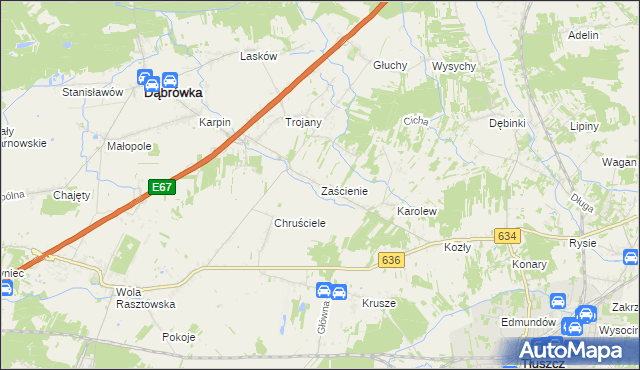 mapa Zaścienie, Zaścienie na mapie Targeo