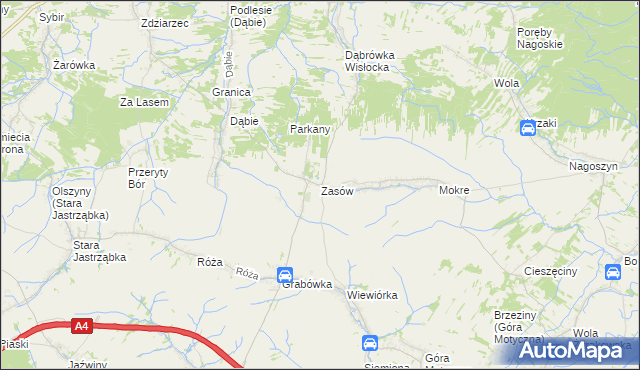 mapa Zasów, Zasów na mapie Targeo