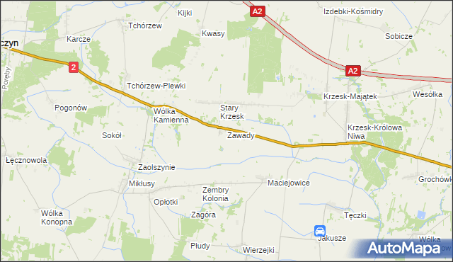 mapa Zawady gmina Zbuczyn, Zawady gmina Zbuczyn na mapie Targeo