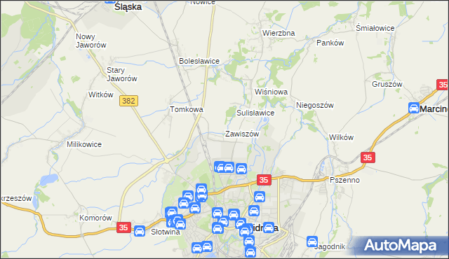 mapa Zawiszów, Zawiszów na mapie Targeo