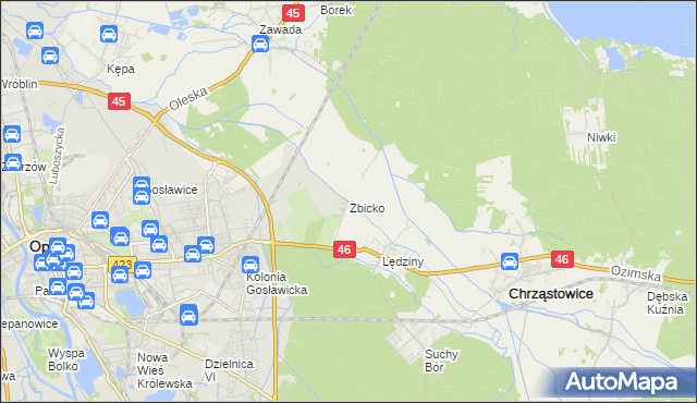 mapa Zbicko, Zbicko na mapie Targeo
