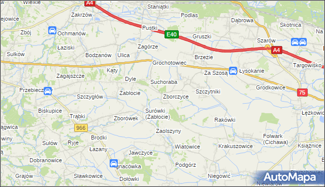 mapa Zborczyce, Zborczyce na mapie Targeo