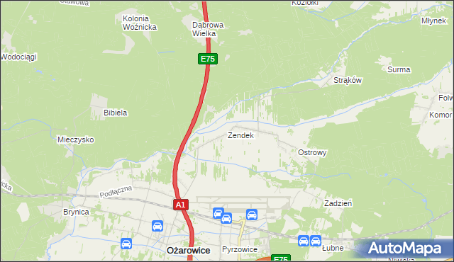 mapa Zendek, Zendek na mapie Targeo