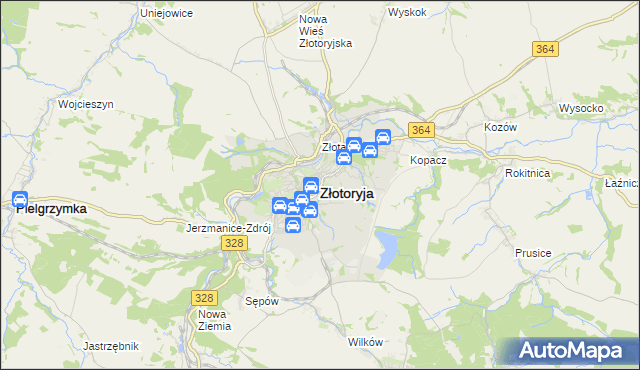 mapa Złotoryja, Złotoryja na mapie Targeo