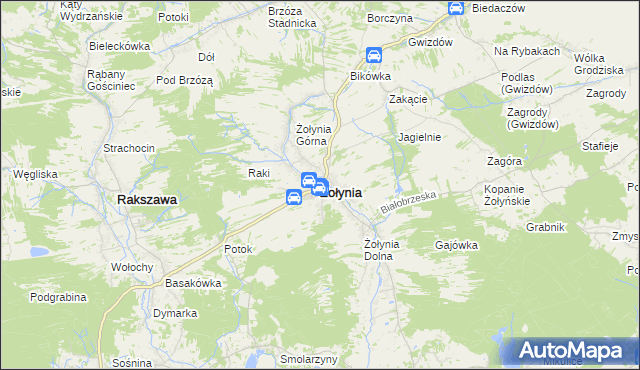 mapa Żołynia, Żołynia na mapie Targeo