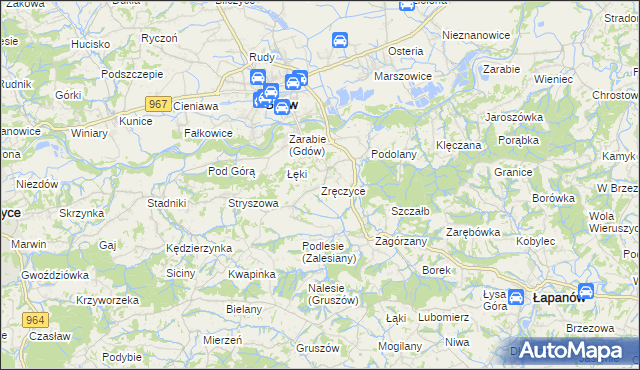 mapa Zręczyce, Zręczyce na mapie Targeo