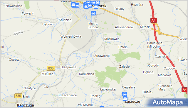 mapa Żurawiczki, Żurawiczki na mapie Targeo