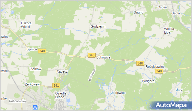 mapa Bukowice gmina Brzeg Dolny, Bukowice gmina Brzeg Dolny na mapie Targeo