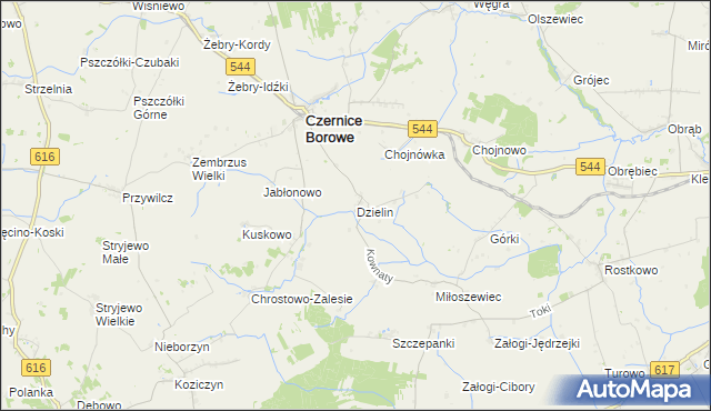 mapa Dzielin, Dzielin na mapie Targeo