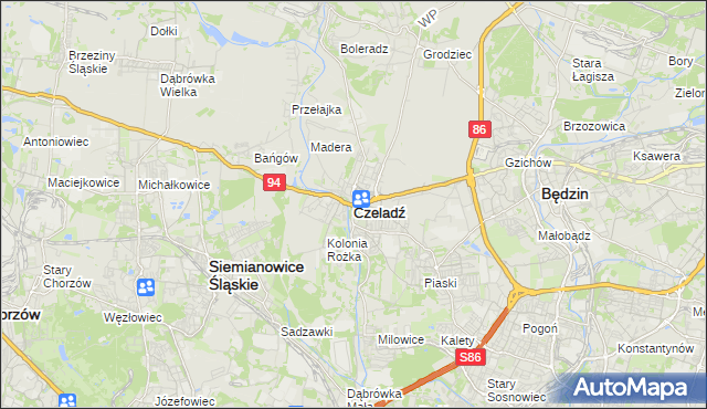mapa Czeladź, Czeladź na mapie Targeo
