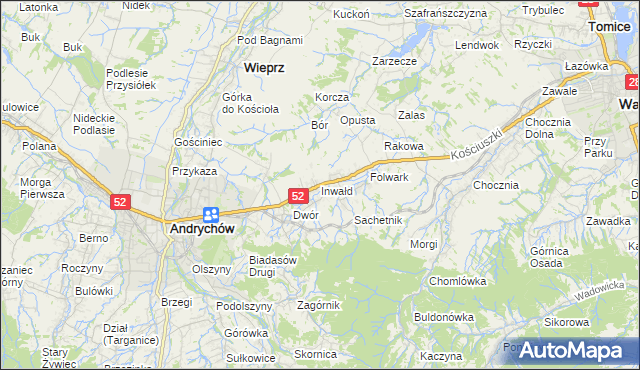 mapa Inwałd, Inwałd na mapie Targeo