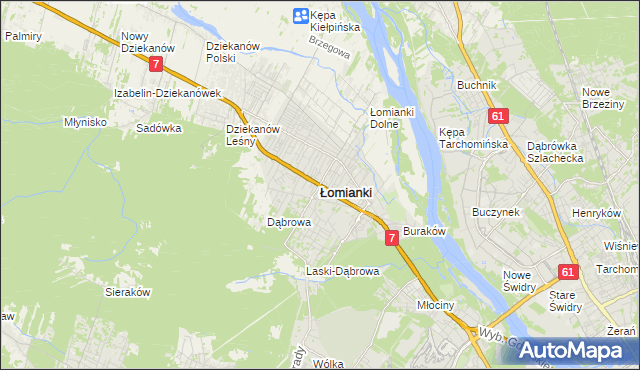 mapa Łomianki, Łomianki na mapie Targeo