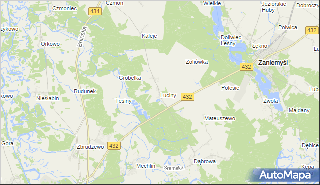 mapa Luciny, Luciny na mapie Targeo