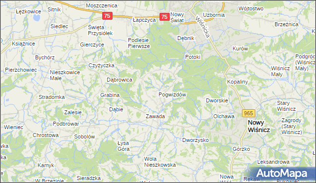 mapa Pogwizdów gmina Bochnia, Pogwizdów gmina Bochnia na mapie Targeo