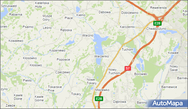 mapa Warzenko, Warzenko na mapie Targeo