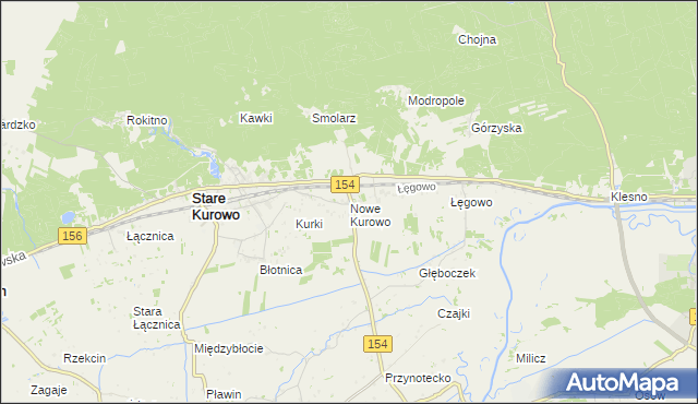 mapa Nowe Kurowo, Nowe Kurowo na mapie Targeo