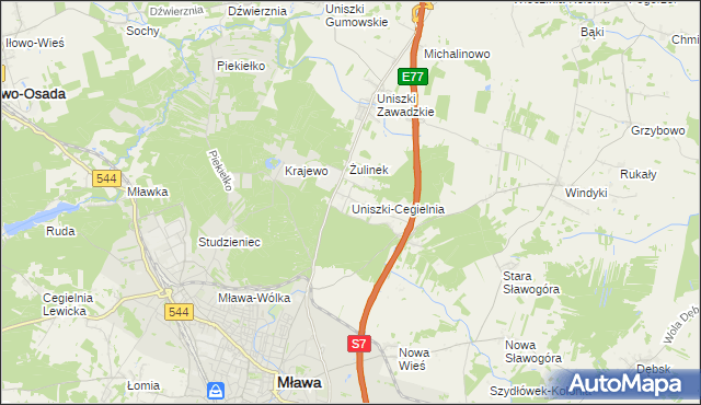 mapa Uniszki-Cegielnia, Uniszki-Cegielnia na mapie Targeo