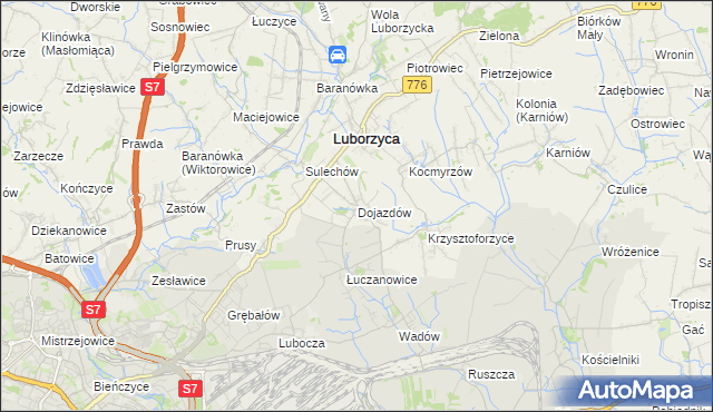 mapa Dojazdów, Dojazdów na mapie Targeo