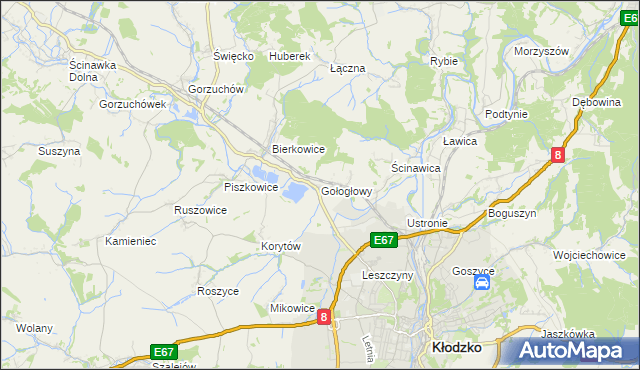 mapa Gołogłowy, Gołogłowy na mapie Targeo