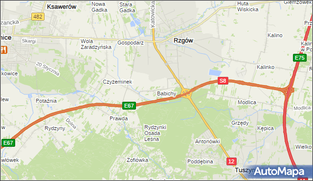 mapa Babichy, Babichy na mapie Targeo