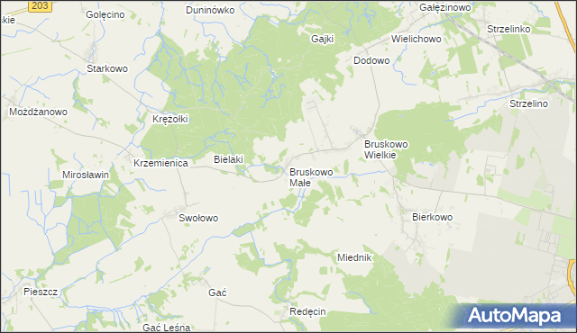 mapa Bruskowo Małe, Bruskowo Małe na mapie Targeo