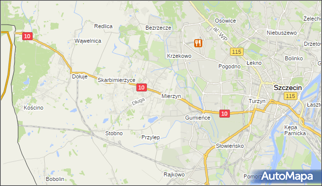 mapa Mierzyn gmina Dobra (Szczecińska), Mierzyn gmina Dobra (Szczecińska) na mapie Targeo