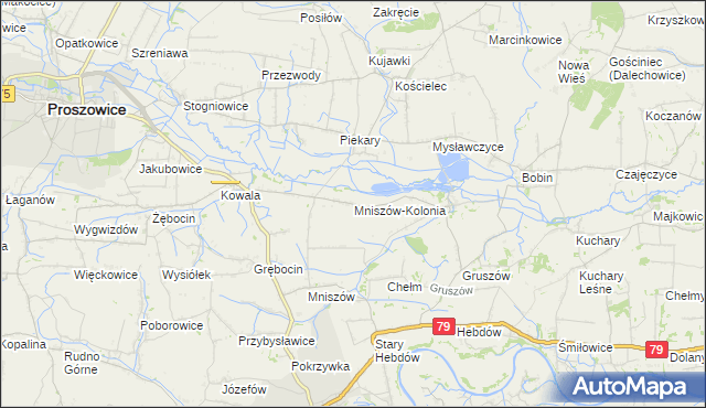 mapa Mniszów-Kolonia, Mniszów-Kolonia na mapie Targeo