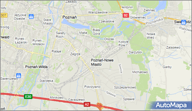 mapa Nowe Miasto gmina Poznań, Nowe Miasto gmina Poznań na mapie Targeo