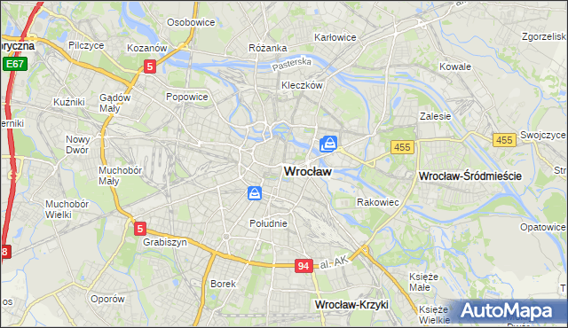 mapa Wrocławia, Wrocław na mapie Targeo