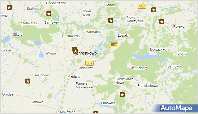 mapa Adamowo gmina Chrostkowo, Adamowo gmina Chrostkowo na mapie Targeo