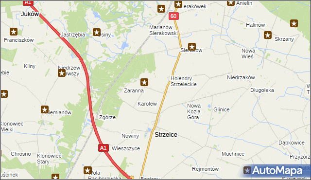 mapa Aleksandrów gmina Strzelce, Aleksandrów gmina Strzelce na mapie Targeo