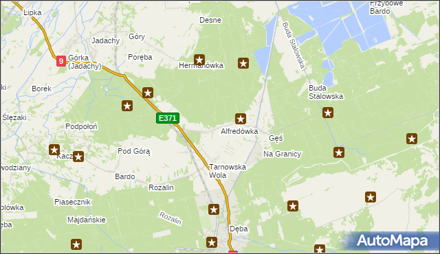 mapa Alfredówka, Alfredówka na mapie Targeo