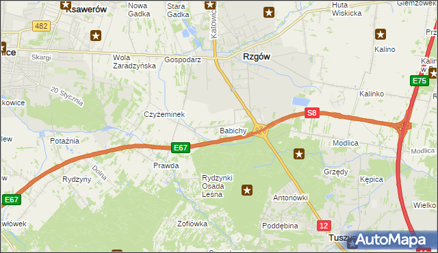 mapa Babichy, Babichy na mapie Targeo