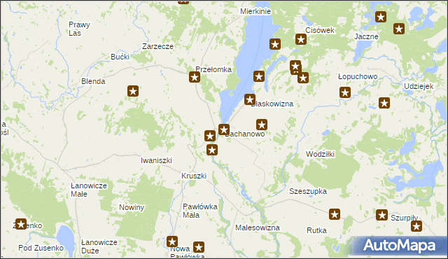 mapa Bachanowo, Bachanowo na mapie Targeo