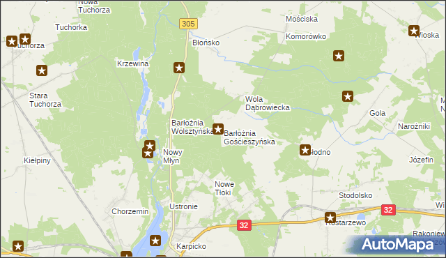 mapa Barłożnia Gościeszyńska, Barłożnia Gościeszyńska na mapie Targeo