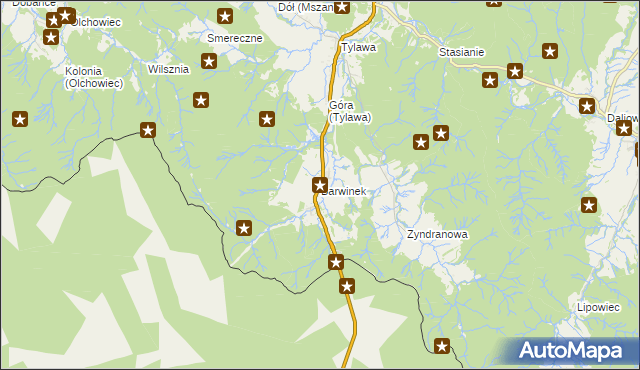 mapa Barwinek gmina Dukla, Barwinek gmina Dukla na mapie Targeo