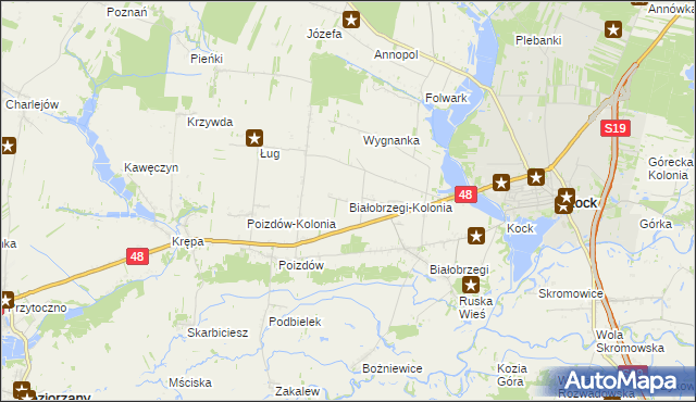 mapa Białobrzegi-Kolonia, Białobrzegi-Kolonia na mapie Targeo