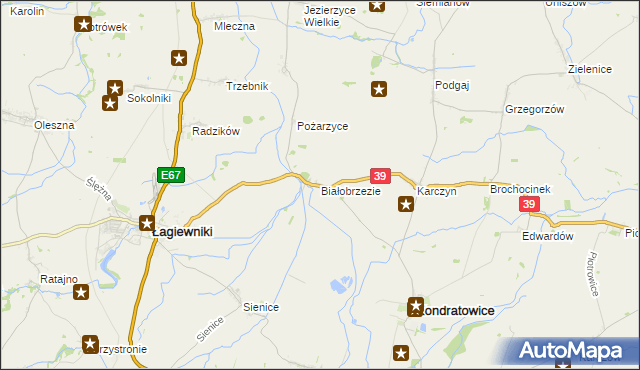 mapa Białobrzezie, Białobrzezie na mapie Targeo