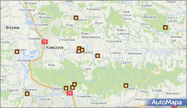 mapa Bieździadka, Bieździadka na mapie Targeo