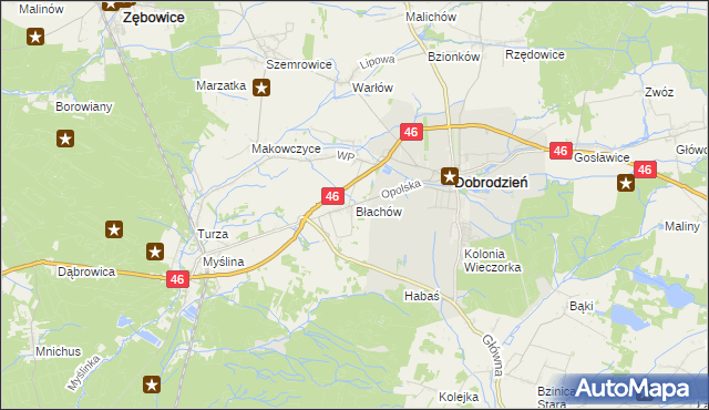 mapa Błachów, Błachów na mapie Targeo