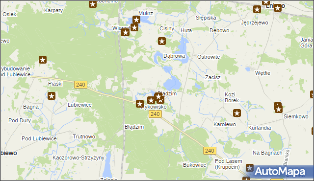 mapa Błądzim gmina Lniano, Błądzim gmina Lniano na mapie Targeo