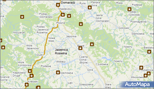 mapa Blizne, Blizne na mapie Targeo